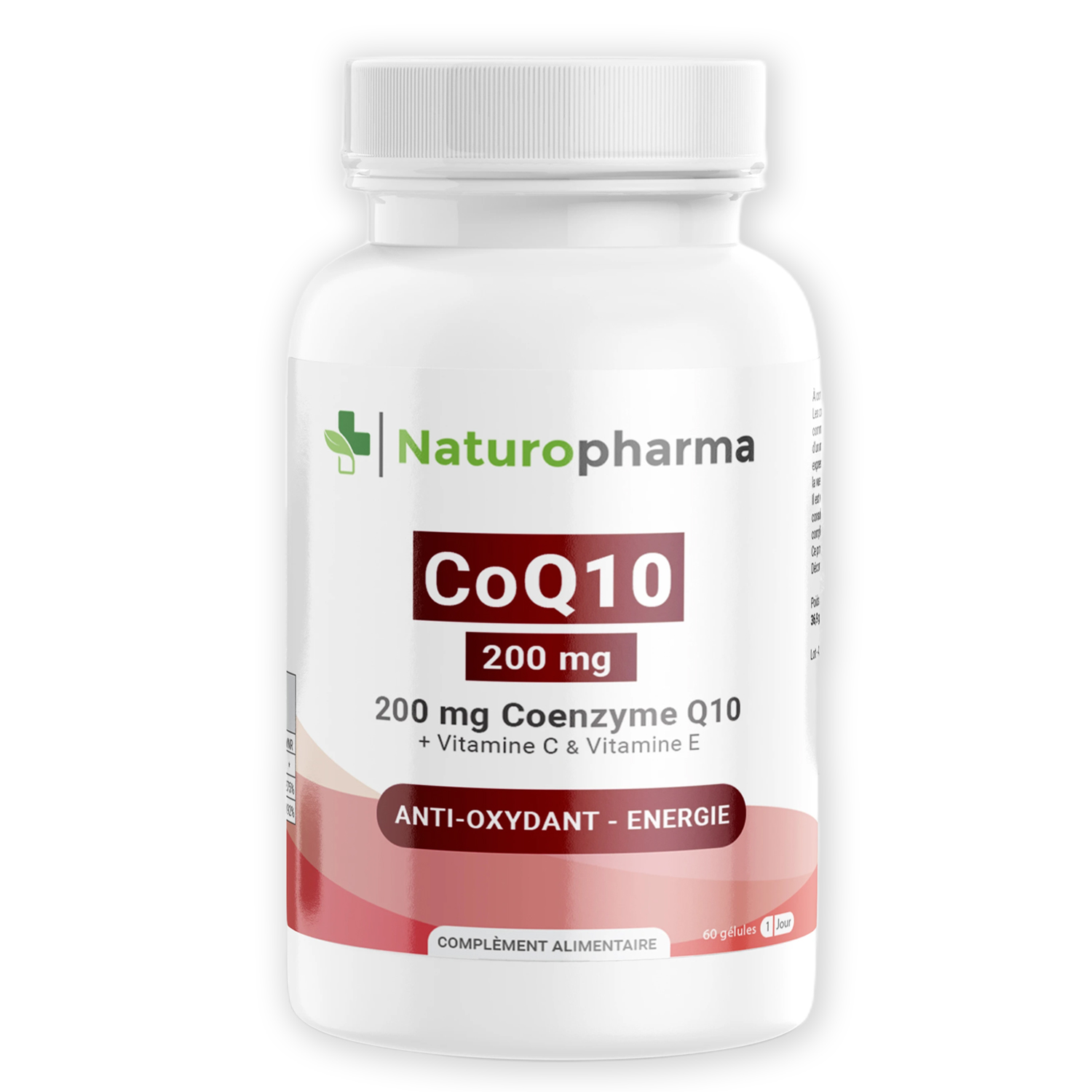 Complément alimentaire Coenzyme Q10 pour énergie cellulaire, protection antioxydante et santé cardiaque.